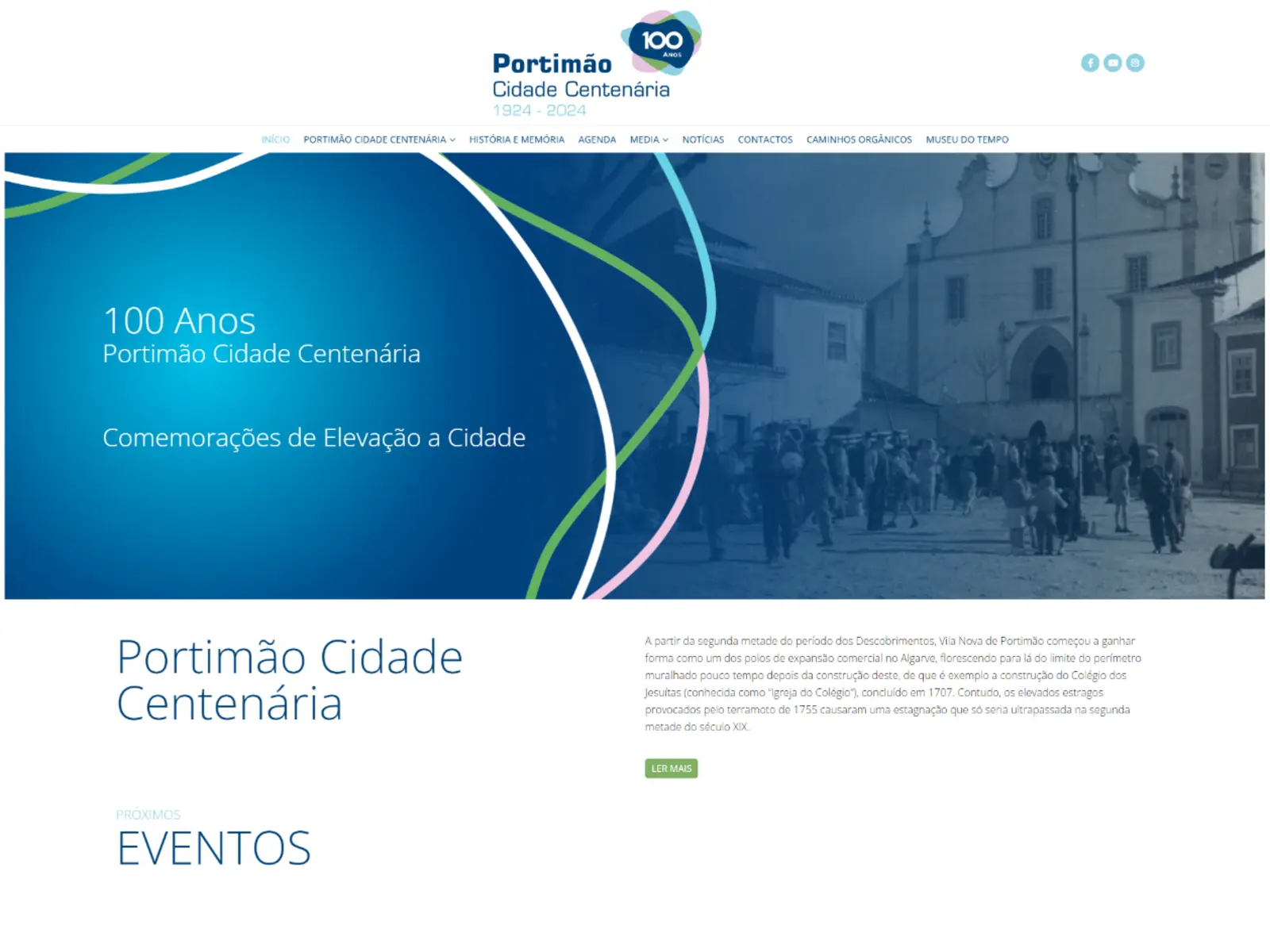 Capa do projeto Portimão Cidade Centenária